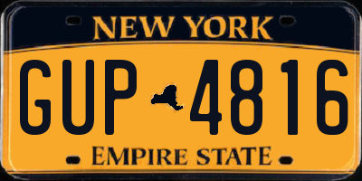 NY license plate GUP4816