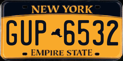 NY license plate GUP6532