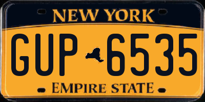 NY license plate GUP6535