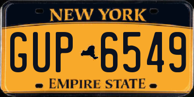 NY license plate GUP6549