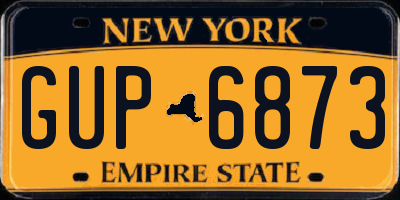 NY license plate GUP6873