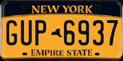 NY license plate GUP6937