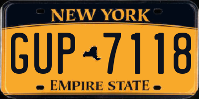 NY license plate GUP7118