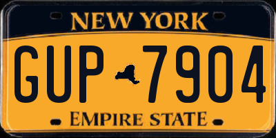 NY license plate GUP7904