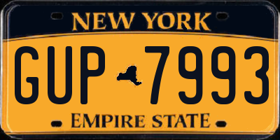 NY license plate GUP7993