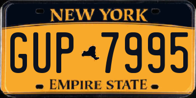 NY license plate GUP7995
