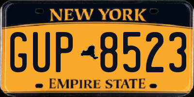 NY license plate GUP8523