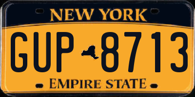 NY license plate GUP8713