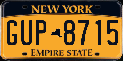 NY license plate GUP8715
