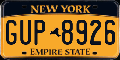 NY license plate GUP8926