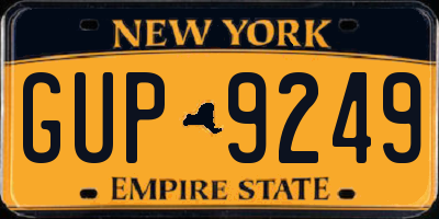 NY license plate GUP9249