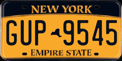 NY license plate GUP9545