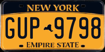 NY license plate GUP9798