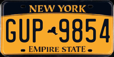 NY license plate GUP9854