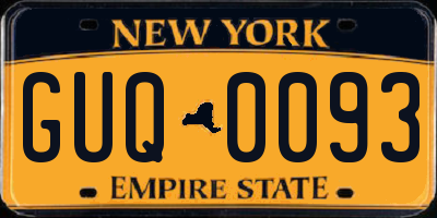 NY license plate GUQ0093