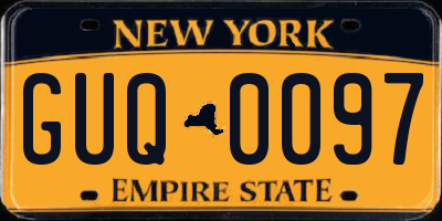 NY license plate GUQ0097