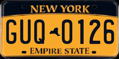 NY license plate GUQ0126
