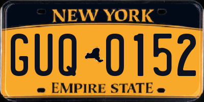 NY license plate GUQ0152