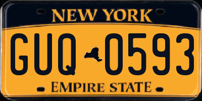 NY license plate GUQ0593