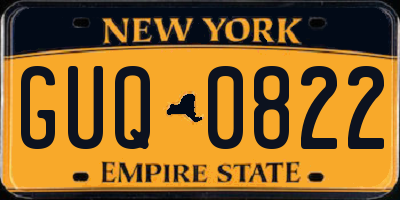 NY license plate GUQ0822