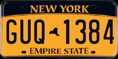 NY license plate GUQ1384