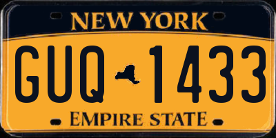 NY license plate GUQ1433