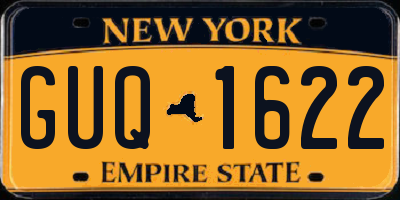 NY license plate GUQ1622