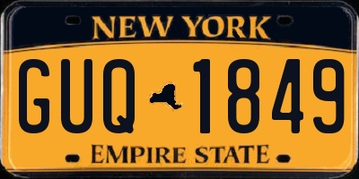 NY license plate GUQ1849