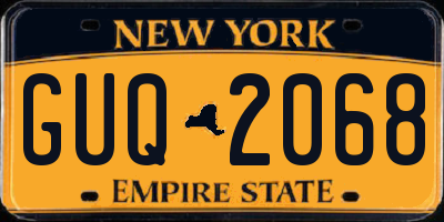 NY license plate GUQ2068