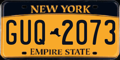 NY license plate GUQ2073