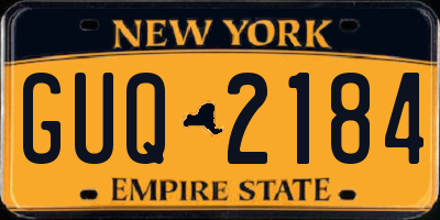 NY license plate GUQ2184