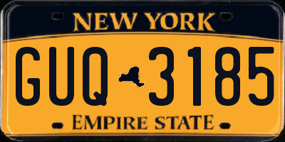 NY license plate GUQ3185