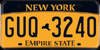 NY license plate GUQ3240