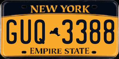 NY license plate GUQ3388