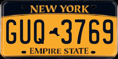 NY license plate GUQ3769