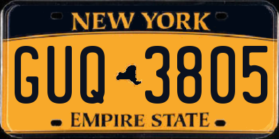 NY license plate GUQ3805