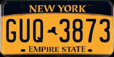 NY license plate GUQ3873