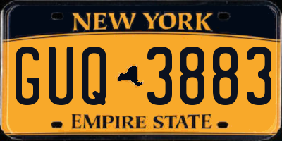 NY license plate GUQ3883
