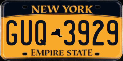 NY license plate GUQ3929