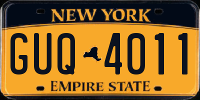 NY license plate GUQ4011