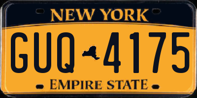 NY license plate GUQ4175