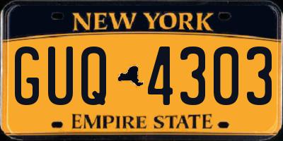 NY license plate GUQ4303