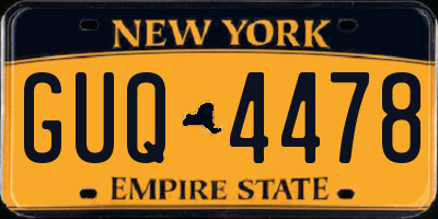 NY license plate GUQ4478