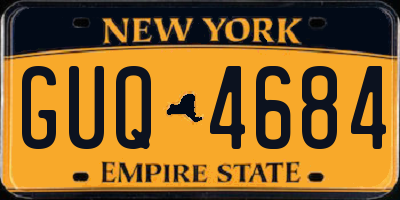 NY license plate GUQ4684