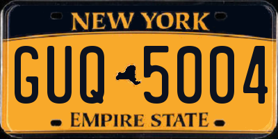 NY license plate GUQ5004