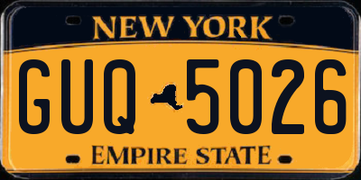 NY license plate GUQ5026