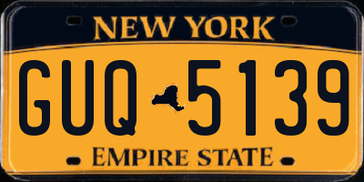NY license plate GUQ5139