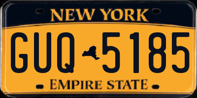 NY license plate GUQ5185