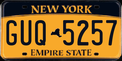 NY license plate GUQ5257