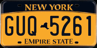 NY license plate GUQ5261